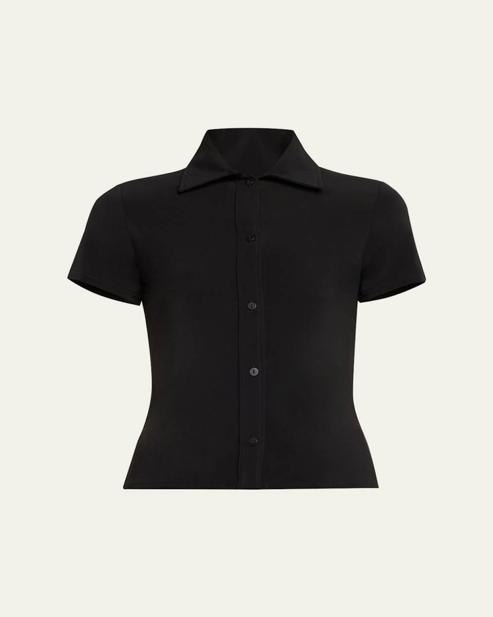 Short-Sleeve Button-Front Shirt